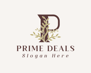 Leaf Skincare Letter P logo design