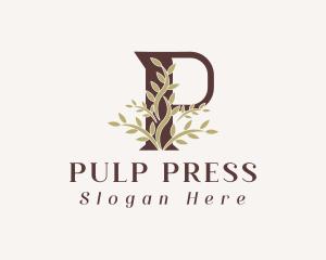 Leaf Skincare Letter P logo design