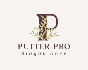 Leaf Skincare Letter P logo design