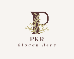 Leaf Skincare Letter P logo design