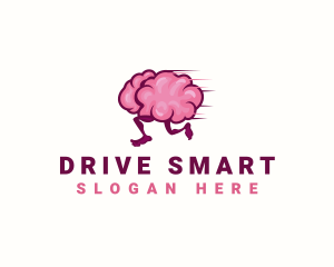 Running Brain Smart logo design