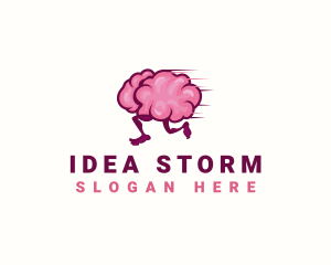 Running Brain Smart logo design