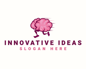 Running Brain Smart logo design