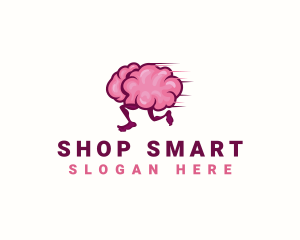 Running Brain Smart logo design