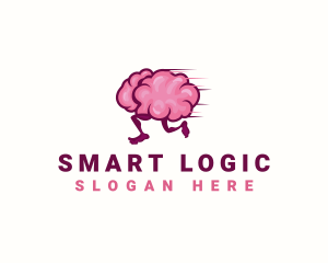 Running Brain Smart logo design