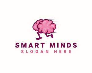 Running Brain Smart logo design
