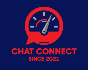 Speedometer Chat Bubble logo design
