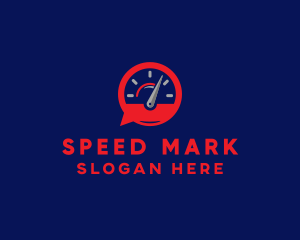 Speedometer Chat Bubble logo design