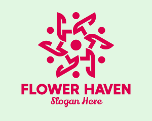 Fancy Pink Flower  logo design