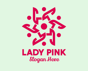 Fancy Pink Flower  logo design