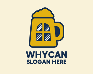 Draught Beer - Beer Pub Window logo design