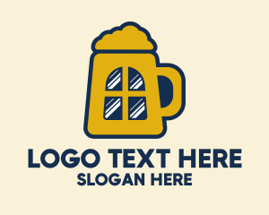 Draft Beer - Beer Pub Window logo design