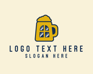 Liquor - Beer Pub Window logo design