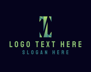 Letter I - Fold Origami Letter I logo design