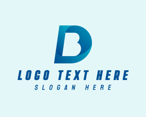 Negative Space - Cyber Tech Letter DB logo design