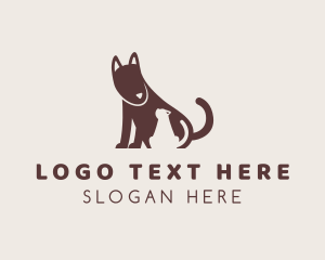 Puppy - Dog Cat Silhouette logo design