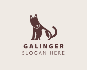 Animal - Dog Cat Silhouette logo design