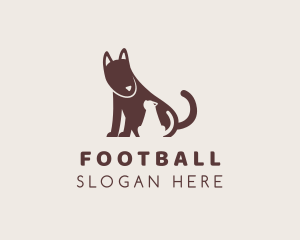 Pet Friendly - Dog Cat Silhouette logo design
