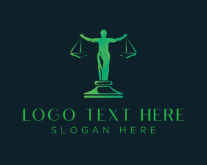 Court - Human Justice Scale logo design