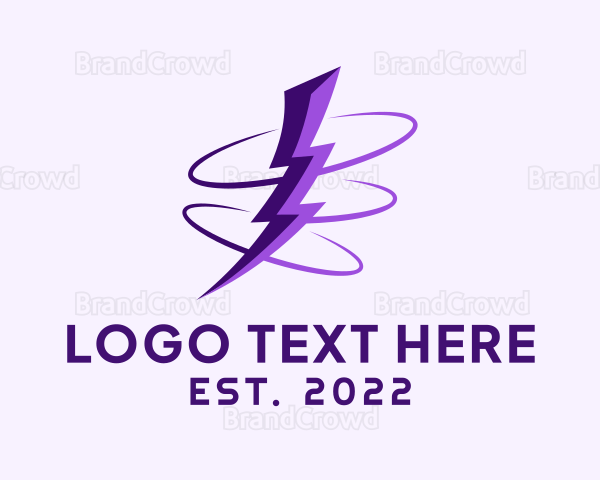Spinning Purple Lightning Logo
