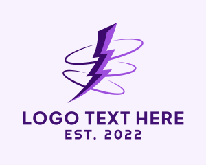 Tornado - Spinning Purple Lightning logo design