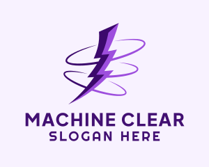 Spinning Purple Lightning Logo