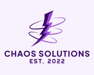 Disaster - Spinning Purple Lightning logo design