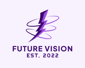 Spinning Purple Lightning logo design