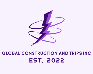 Weather - Spinning Purple Lightning logo design