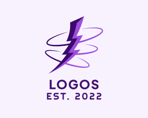 Volt - Spinning Purple Lightning logo design