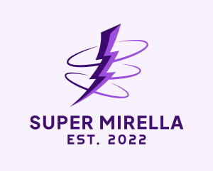 Electric - Spinning Purple Lightning logo design