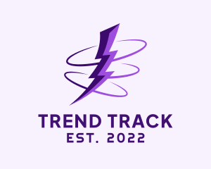 Spinning Purple Lightning logo design