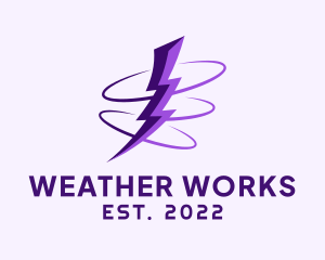 Meteorology - Spinning Purple Lightning logo design