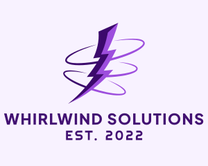 Spinning Purple Lightning logo design