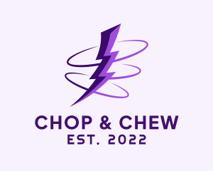 Forecast - Spinning Purple Lightning logo design