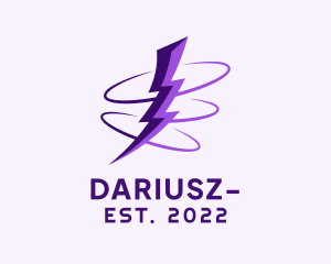 Electrician - Spinning Purple Lightning logo design