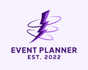 Power - Spinning Purple Lightning logo design
