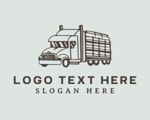 Truckload - Brown Haulage Truck logo design