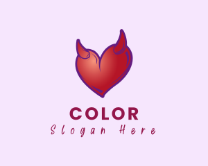 Black Devil - Naughty Horn Heart logo design