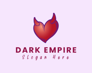 Naughty Horn Heart  logo design