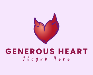 Naughty Horn Heart  logo design