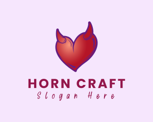 Naughty Horn Heart  logo design