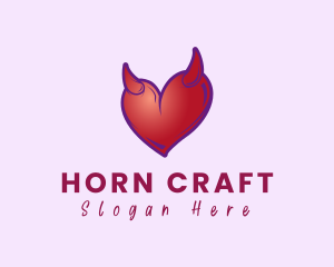 Horn - Naughty Horn Heart logo design