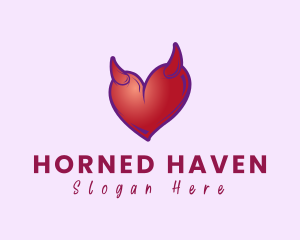 Naughty Horn Heart  logo design