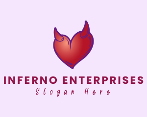 Naughty Horn Heart  logo design