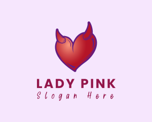 Evil - Naughty Horn Heart logo design
