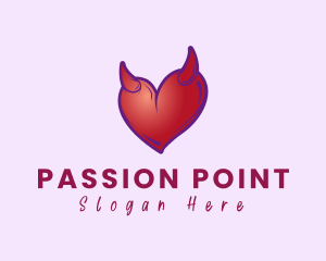Lust - Naughty Horn Heart logo design