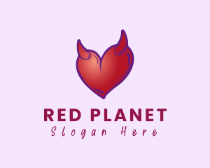 Naughty Horn Heart  logo design