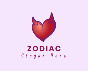 Romance - Naughty Horn Heart logo design