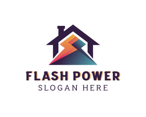 Lightning House Electricity logo design